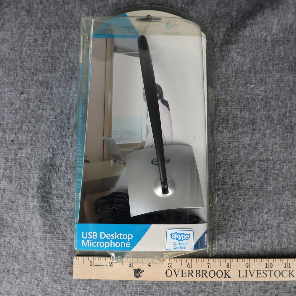 Logitech USB Desktop Microphone Silver Gooseneck Noise Cancelling PC Mac
